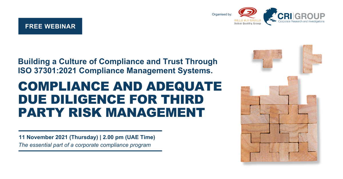 Compliance & adequate Due Diligence for Third-Party Risk Managements - an essential part of a corporate compliance program